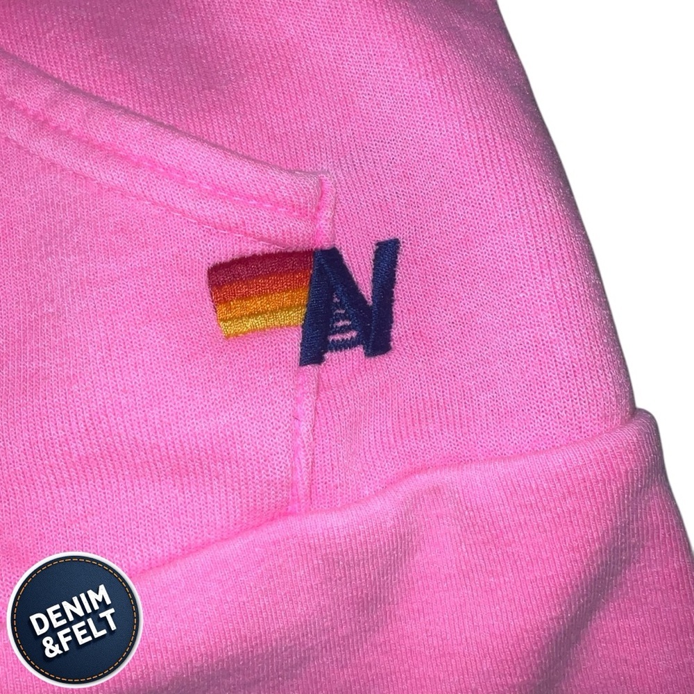 Aviator Nation Pink Hoodie with Multicolor Logo - Picture 5 of 11